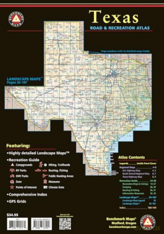 Texas Road and Recreation Atlas: 1:253,400 - Benchmark Maps [KSIĄŻKA]