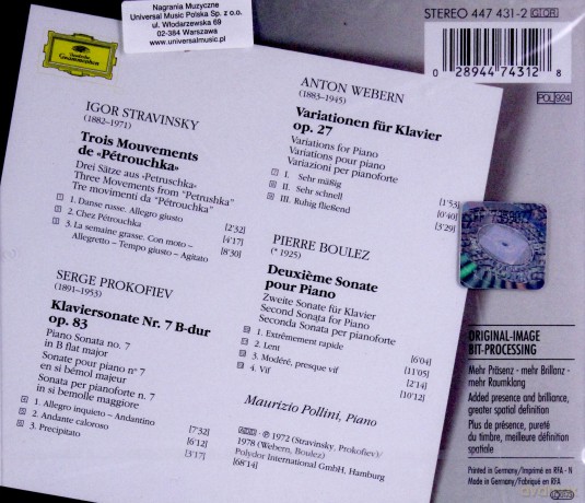 The Originals Pollini: Stravinsky-Petruchka,Prokof.-Sonata N.7 [CD]