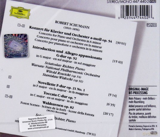 The Originals Richter: Schumann:Piano Concerto [CD]