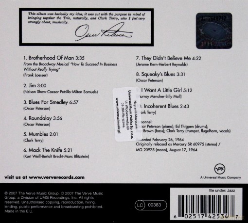 The Oscar Peterson Trio: Oscar Peterson Trio Plus One (digipack) [CD]