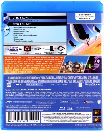Pingwiny z Madagaskaru [Blu-Ray 3D]+[Blu-Ray]