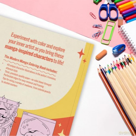 The Modern Manga Coloring Book: Pop Manga and Anime-Inspired Coloring Book for Teens and Adults - Lidia Cambón [KOMIKS]