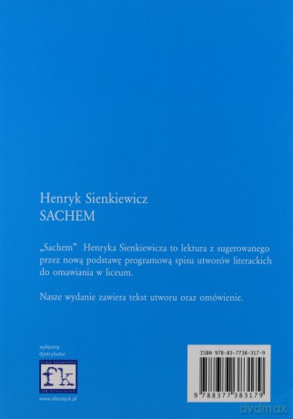 Sachem. Lektura z opracowaniem - Henryk Sienkiewicz [KSIĄŻKA]