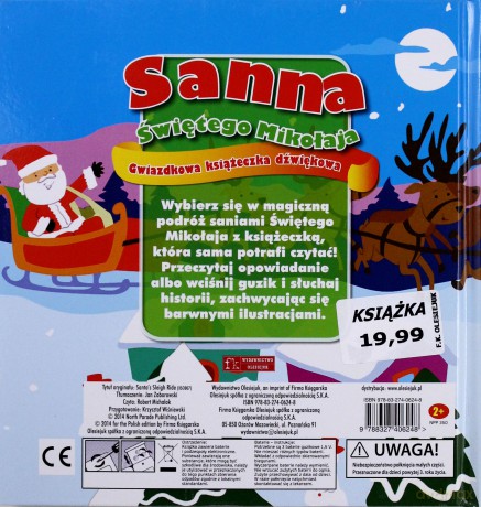 Sanna Świętego Mikołaja. Gwiazdkowa książeczka dźwiękowa [KSIĄŻKA]