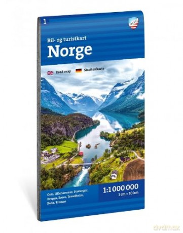 Norway Car and Tourist Map 1:1,000,000: 1:1 Million scale - Calazo Forlag [KSIĄŻKA]