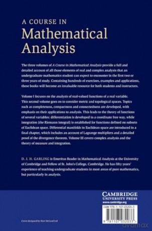 A Course in Mathematical Analysis: Metric and Topological Spaces, Functions of a Vector Variable: Volume 2 (A Course in Mathematical Analysis 3 Volume Set) - D. J. H. Garling [KSIĄŻKA]