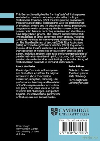 Shakespeare Broadcasts and the Question of Value (Elements in Shakespeare and Text) - Beth Sharrock [KSIĄŻKA]