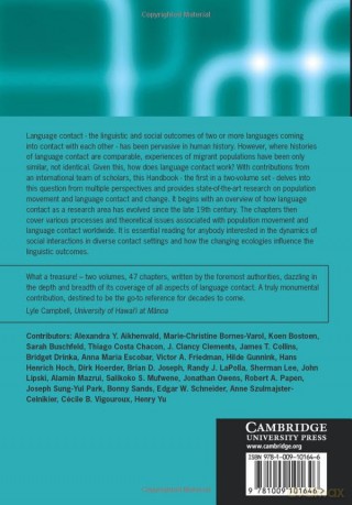 The Cambridge Handbook of Language Contact: Volume 1: Population Movement and Language Change (Cambridge Handbooks in Language and Linguistics) - Salikoko S. Mufwene [KSIĄŻKA]