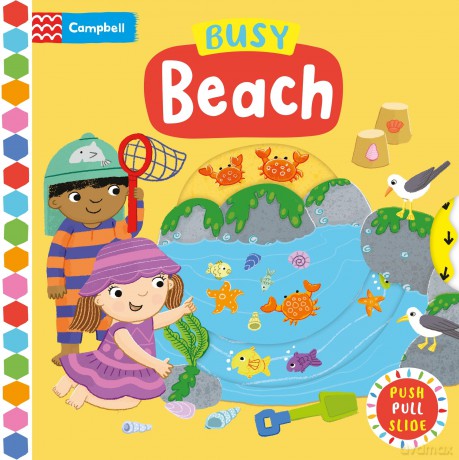 Busy Beach: A Push, Pull, Slide Book (Campbell Busy Books, 2) - Campbell Books [KSIĄŻKA]