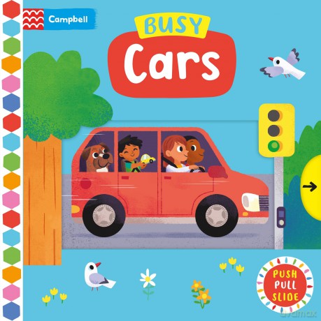 Busy Cars: A Push, Pull, Slide Book: 45 (Campbell Busy Books, 45) - Campbell Books [KSIĄŻKA]