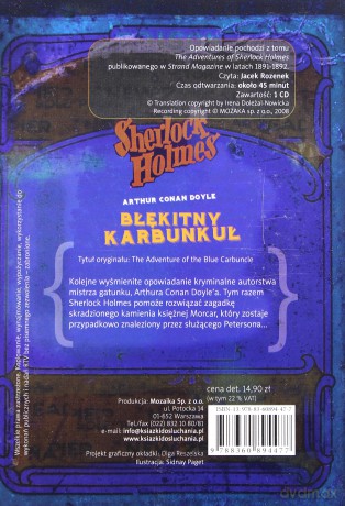 Sherlock Holmes. Błękitny karbunkuł. Książka audio - Arthur Conan Doyle [Audiobook]