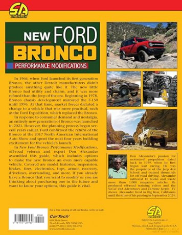 New Ford Bronco: Performance Modification - Don Alexander [KSIĄŻKA]