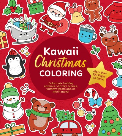 Kawaii Christmas Coloring: Color Cute Holiday Animals, Wintery Scenes, Yummy Treats and So Much More! More than 100 Pages to Color! (Chartwell Coloring Books) - Editors of Chartwell Books [KOMIKS]