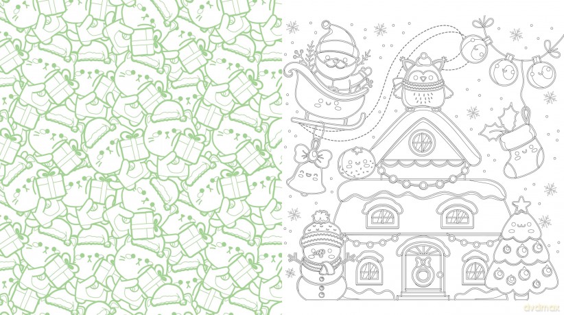 Kawaii Christmas Coloring: Color Cute Holiday Animals, Wintery Scenes, Yummy Treats and So Much More! More than 100 Pages to Color! (Chartwell Coloring Books) - Editors of Chartwell Books [KOMIKS]