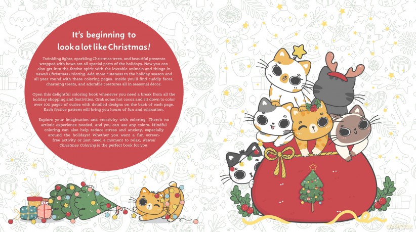 Kawaii Christmas Coloring: Color Cute Holiday Animals, Wintery Scenes, Yummy Treats and So Much More! More than 100 Pages to Color! (Chartwell Coloring Books) - Editors of Chartwell Books [KOMIKS]