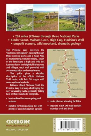 Walking the Pennine Way: (Includes separate OS 1:25K map booklet) NATIONAL TRAIL - From Edale to Kirk Yetholm (Cicerone Guides) - Paddy Dillon [KSIĄŻKA]