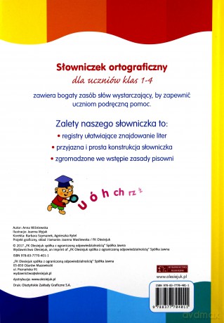 Słowniczek ortograficzny dla uczniów klas 1-4 - Anna Wiśniewska [KSIĄŻKA]