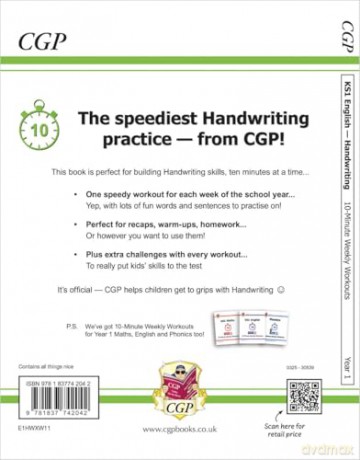 KS1 Year 1 English Handwriting 10-Minute Weekly Workouts (CGP Year 1 English) - CGP Books [KSIĄŻKA]