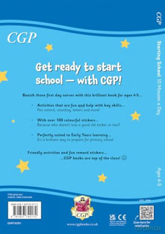 New 10 Minutes a Day Starting School for Ages 4-5 (with over 100 stickers) (CGP Reception Activity Books and Cards) - CGP Books [KSIĄŻKA]