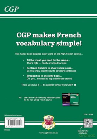 New GCSE French AQA Vocabulary Book (for exams from 2026) (CGP AQA GCSE French) - CGP Books [KSIĄŻKA]
