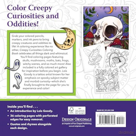Creepy Curiosities Coloring Book: Eerie Designs to Terrify and Delight - Lois Goody [KSIĄŻKA]