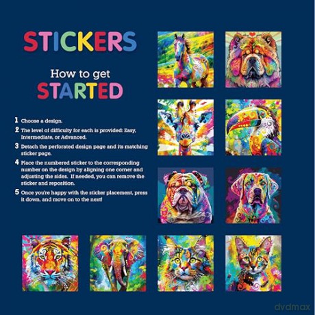 Pop-Art Animal Sticker Mosaic Art: 10 Amazing Designs - Dean Russo [KSIĄŻKA]