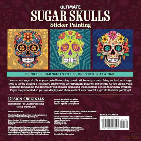 Ultimate Sugar Skulls Sticker Painting: 10 Day of the Dead Masterpieces - Logan Powell [KSIĄŻKA]