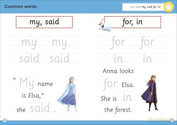 Disney Learning Common Words (Ages 3-5): Preschool/Reception English Reading, Spelling, Writing Workbook for Kids, Aligned with National Curriculum - DK [KSIĄŻKA]