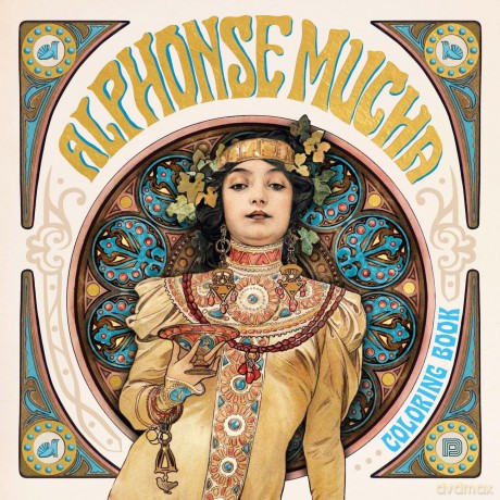 Alphonse Mucha Coloring Book - Dokument Press [KSIĄŻKA]