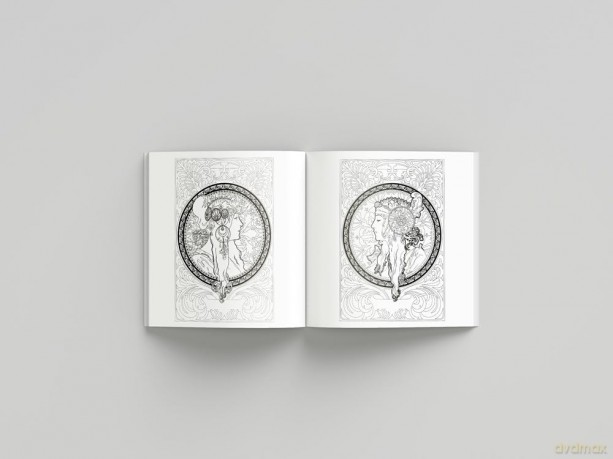 Alphonse Mucha Coloring Book - Dokument Press [KSIĄŻKA]