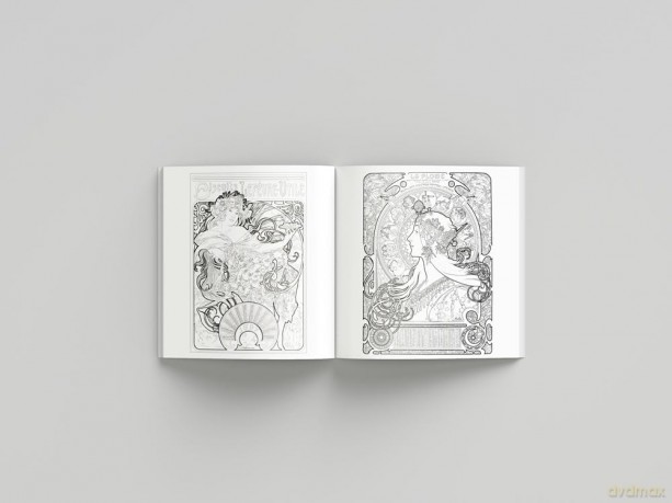 Alphonse Mucha Coloring Book - Dokument Press [KSIĄŻKA]