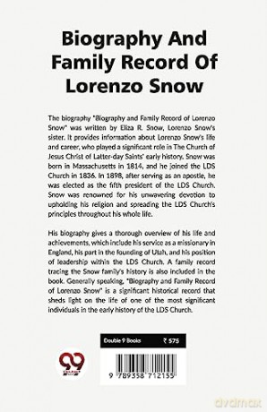 Biography and Family Record of Lorenzo Snow - Eliza R. Snow [KSIĄŻKA]