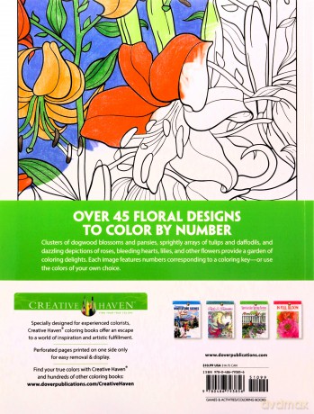 Creative Haven Floral Design Color By Number Coloring Book - Jessica Mazurkiewicz [KSIĄŻKA]