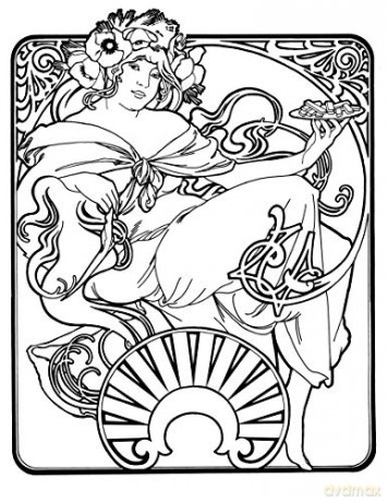 Creative Haven Art Nouveau Designs Coloring Book - Alphonse Marie Mucha [KSIĄŻKA]
