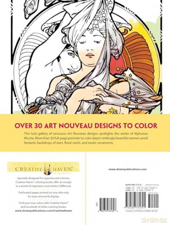 Creative Haven Art Nouveau Designs Coloring Book - Alphonse Marie Mucha [KSIĄŻKA]