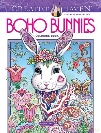 Creative Haven Boho Bunnies Coloring Book (Adult Coloring) - Marjorie Sarnat [KSIĄŻKA]