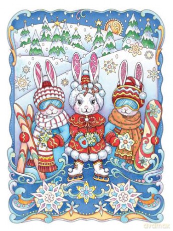 Creative Haven Boho Bunnies Coloring Book (Adult Coloring) - Marjorie Sarnat [KSIĄŻKA]