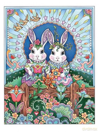 Creative Haven Boho Bunnies Coloring Book (Adult Coloring) - Marjorie Sarnat [KSIĄŻKA]