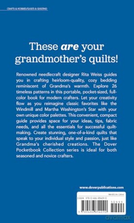 Dover Pocketbook Collection: Traditional Quilting: Classic Patterns, Checklist, Space for Notes (Dover Quilting) - Rita Weiss [KSIĄŻKA]