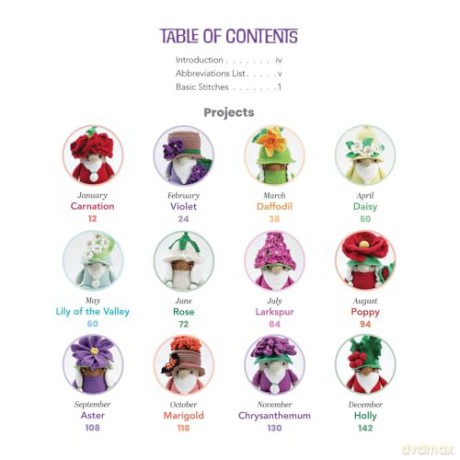 Flower Gnomigurumi: 12 Cute Amigurumi Gnomes to Crochet (Dover Crafts: Crochet) - Soledad Adriana del Pilar Iglesias Silva [KSIĄŻKA]
