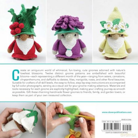 Flower Gnomigurumi: 12 Cute Amigurumi Gnomes to Crochet (Dover Crafts: Crochet) - Soledad Adriana del Pilar Iglesias Silva [KSIĄŻKA]