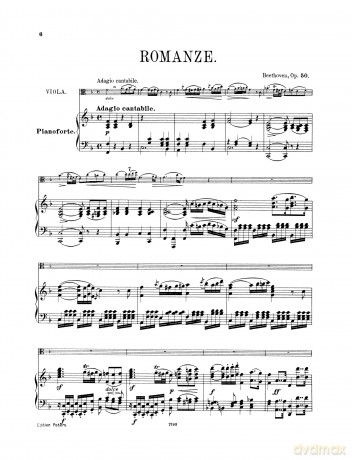 Beethoven: Romances in G, F; Opp.40, 50 (Viola and Piano)(EP2413) (Edition Peters) - Ludwig Van Beethoven [KSIĄŻKA]