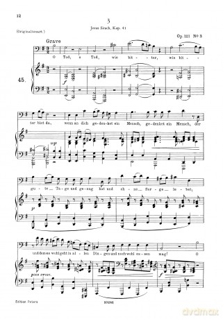 Brahms: 4 Serious Songs Op.121 (Low Voice and Piano) (EP3907B) - Johannes Brahms [KSIĄŻKA]