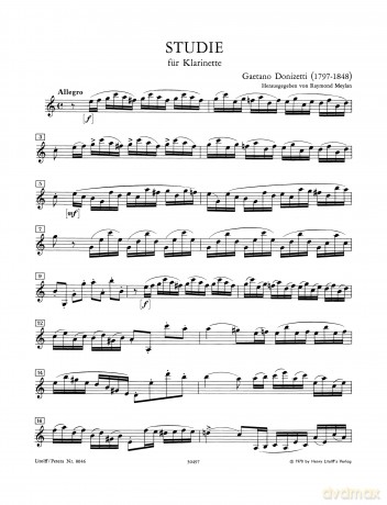 Donizetti: Study (Clarinet) (EP8046) (Edition Peters) - Raymond Meylan [KSIĄŻKA]