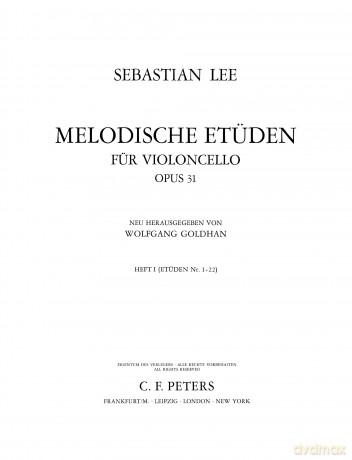 Lee: 40 Melodic Studies Op.31 Vol.1 (Cello) (EP9068A) - Sebastian Lee [KSIĄŻKA]