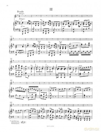 Mozart: Concerto No. 3 in G K216 (Violin and Piano) (EP2193M): Solo Part Ed. and With Cadenzas (Edition Peters) - David Oistrakh [KSIĄŻKA]