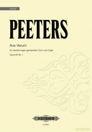 Peeters: Ave Verum, Op. 63 No. 1 (Mixed Voice Choir and Organ) (S20651) - Flor Peeters [KSIĄŻKA]