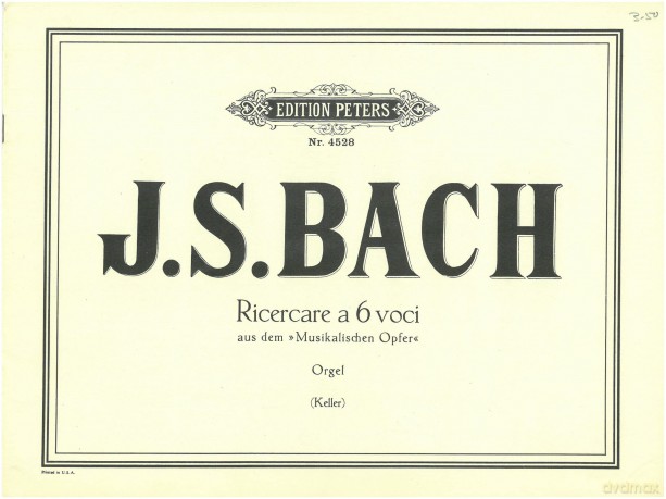 Ricercare a 6 Voci from the Musical Offering Bwv 1079 for Organ (Edition Peters) - Hermann Keller [KSIĄŻKA]