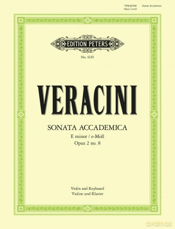 Veracini: Sonata Accademica in E minor Op.2 No. 8 (Violin and Keyboard) (EP4345) (Edition Peters) - Gustav Lenzewski [KSIĄŻKA]
