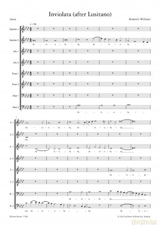 Williams: Inviolata (after Lusitano) (Mixed Voice Choir) (EP73786) - Roderick Williams [KSIĄŻKA]